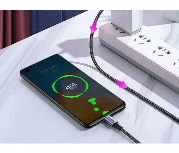 UGREEN Kabel USB-C do USB-C kątowy US334 5A PD 100W 1m czarny - 1489148 - zdjęcie 2
